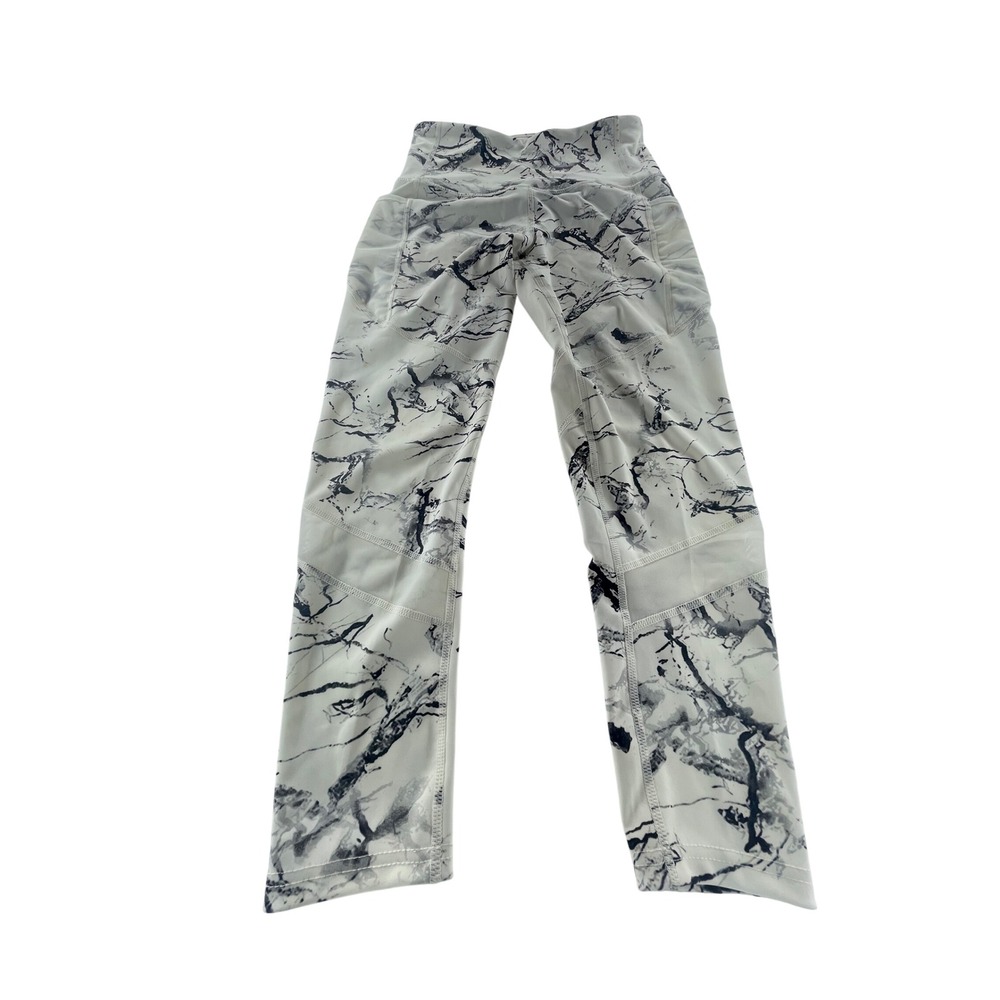 BST High Waist Leggings Medium Womens Marble Print Athletic Gym‎ Workout Pants